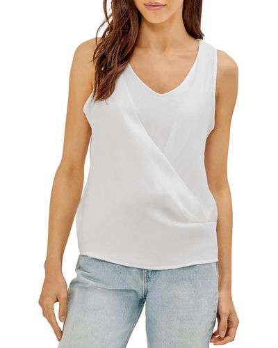Three Dots Layered Stretch Pullover Tank Top - Blue