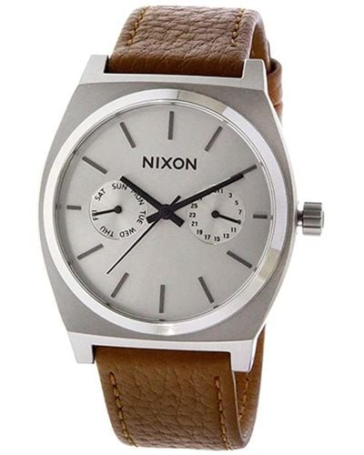 Nixon Time Teller Silver Dial Watch - Gray