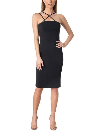 Dress the Population Strappy Midi Cocktail And Party Dress - Black