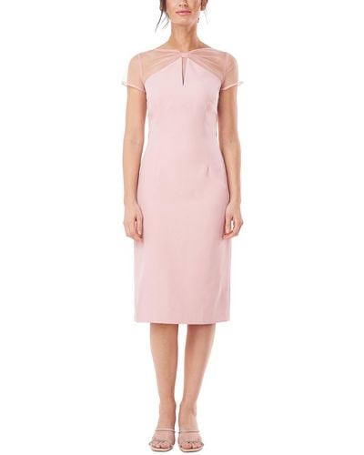 JS Collections Knit Mesh Shift Dress - Pink