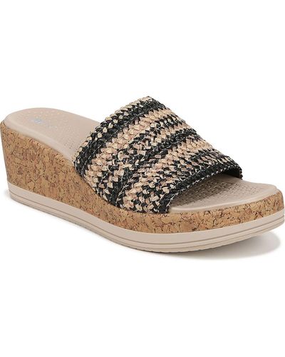 Bzees Woven Wedge Sandals - Brown