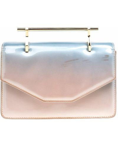 M2malletier /peach Ombre Patent Leather Indre Shoulder Bag - White