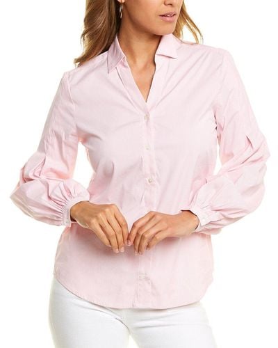 J.McLaughlin Vickie Hairline Stripes Shirt - Pink