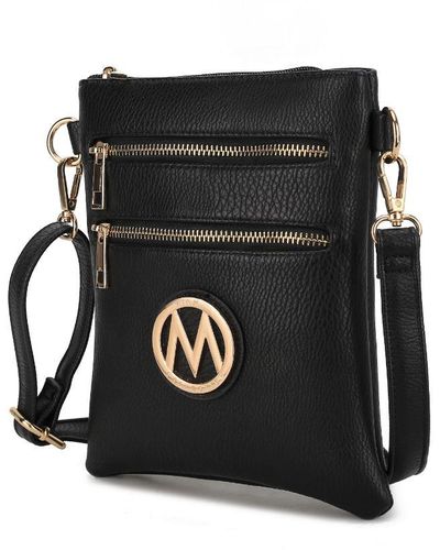 MKF Collection by Mia K Medina Vegan Leather Crossbody Handbag - Black