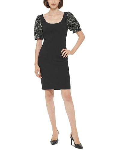 Calvin Klein Sequined Sheath Cocktail And Party Dress - Black