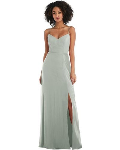 After Six Tie-back Cutout Maxi Dress With Front Slit - Multicolor