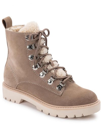 Dolce Vita Polik Suede Cold Weather Shearling Boots - Natural