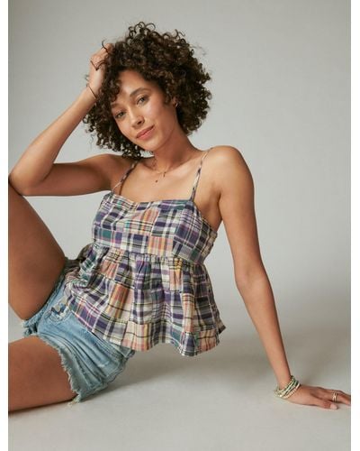 Lucky Brand Heritage Patchwork Cami - Gray