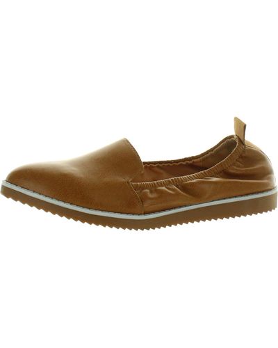 Adrienne Vittadini Lanz Faux Leather Slip-on Loafers - Brown