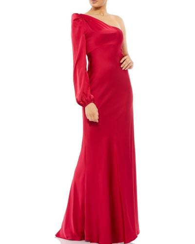 Ieena for Mac Duggal One Shoulder Long Evening Dress - Red