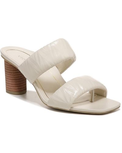 Vionic Emaline Leather Slip On Heels - White