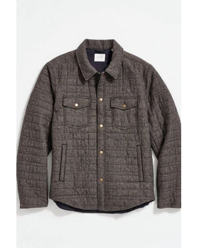 Billy Reid Tweed Theo Shirt Jacket - Gray