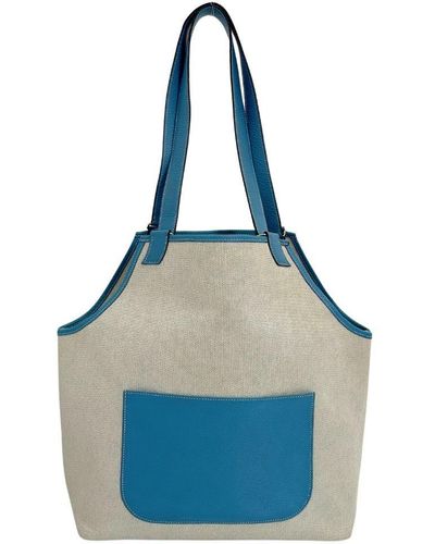 Hermès Jardinier Canvas Shoulder Bag (pre-owned) - Blue