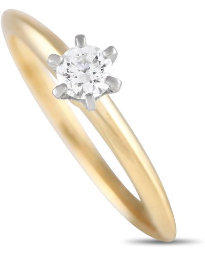 Tiffany & Co. 18k Yellow 0.21ct Diamond Ring Ti23-052024 - Metallic