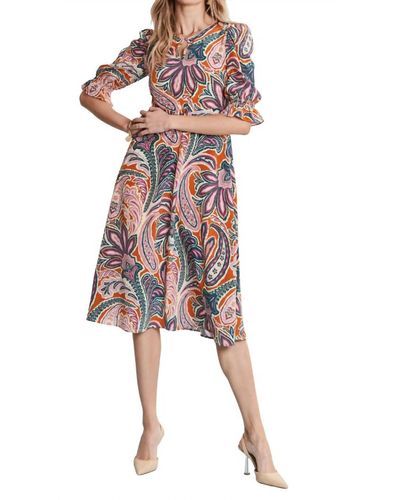 tyler boe Juliette Silk Paisley Midi Dress - Multicolor