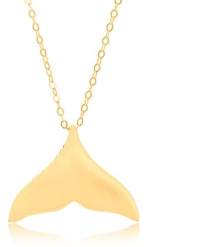 MAX + STONE 14k Yellow Enamel Mermaid Tail Pendant Necklace - Metallic