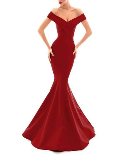 Tarik Ediz Mermaid Gown - Red