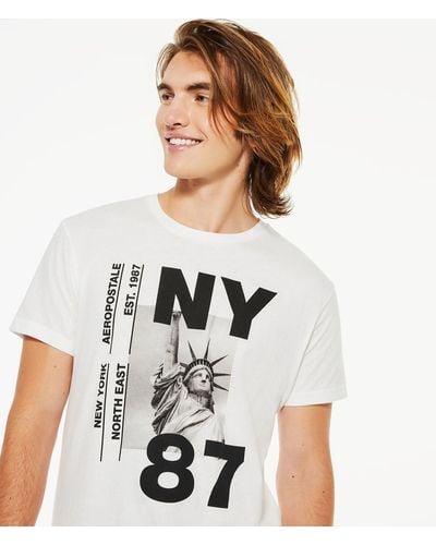 Aéropostale Statue Of Liberty Graphic Tee - White