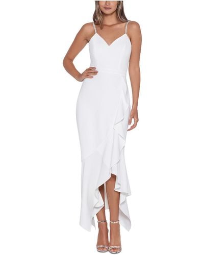 Xscape Embellished Hi-low Cocktail And Party Dress - White