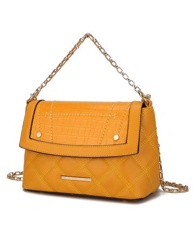 MKF Collection by Mia K Danna Vegan Leather Shoulder Handbag - Orange