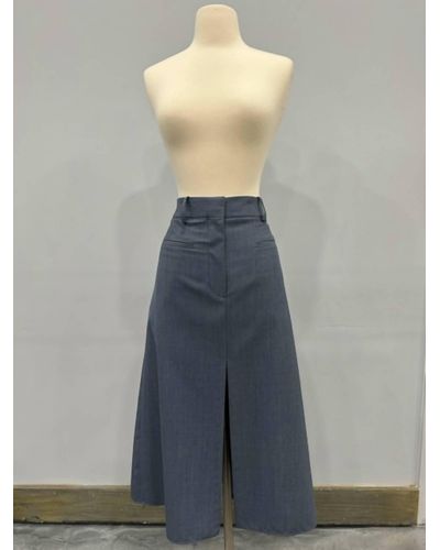 Victoria Beckham Wool Blend Skirt - Blue