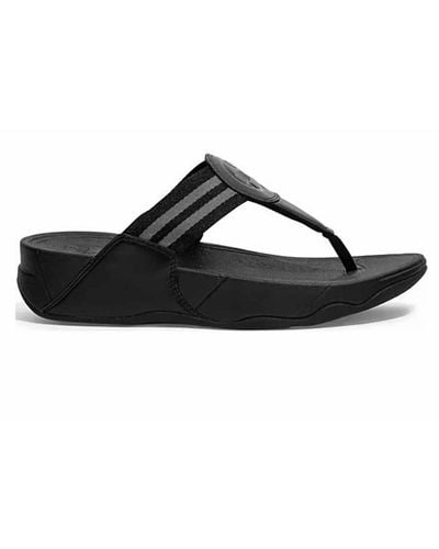 Fitflop Walk Star -webbing Toe-post Sandals - Black