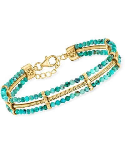 Ross-Simons Turquoise And Snake-chain Bracelet - Blue