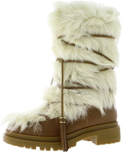 Lauren by Ralph Lauren Celia Shearling Leather Winter & Snow Boots - Green