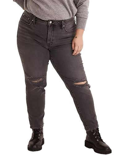 Madewell Plus High-rise Destroyed Skinny Jeans - Black