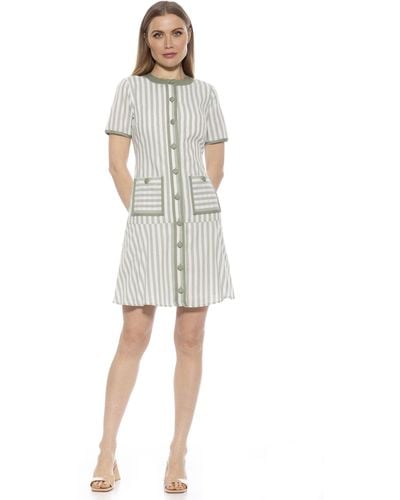 Alexia Admor Brecken Stripe Dress - White