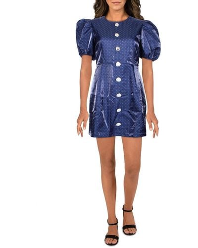 Danielle Bernstein Juniors Party Short Mini Dress - Blue