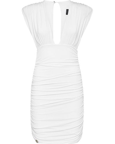 Philipp Plein Wrinkles Mini Dress - White