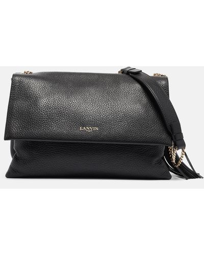 Lanvin Leather Sugar Tassel Flap Shoulder Bag - Black