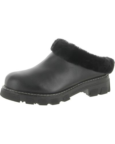 La Canadienne Always Leather Sheep Shearling Mules - Black