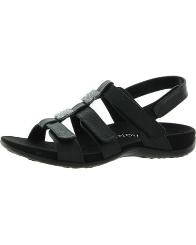 Vionic Amber Wedge T-strap Sandals - Black