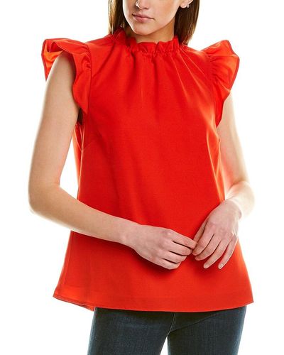Sail To Sable Flutter Sleeve Top - Red