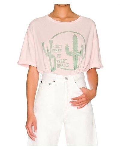 The Laundry Room Whiskey Wishes Crop Oversized Tee - White