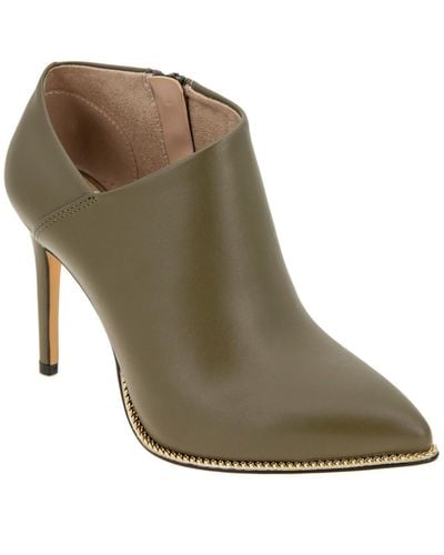 BCBGeneration Hadix Faux Leather Side Zip Ankle Boots - Green