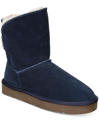 Style & Co. Teenyy Suede Pull On Ankle Boots - Blue