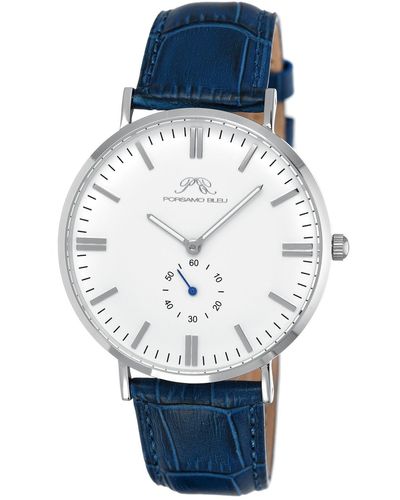 Porsamo Bleu Henry Leather Watch - Blue