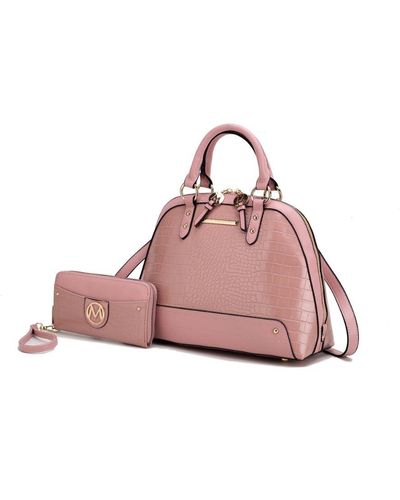 MKF Collection by Mia K Nora Premium Croco Satchel Handbag - Red