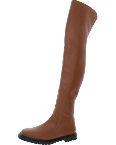 STAUD Faux Leather Lug Sole Over-the-knee Boots - Brown