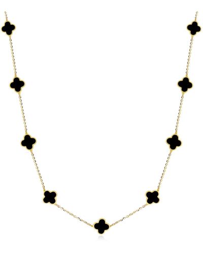 The Lovery Mini Onyx Clover Necklace - Multicolor