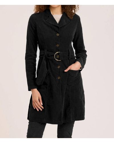 XCVI Corduroy Belted Trench - Black