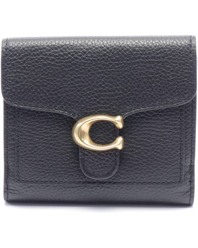 COACH Tabby Small Wallet W Hook Wallet Bi-fold Wallet Leather - Blue