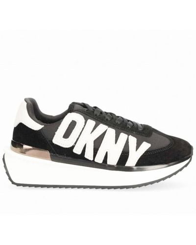 DKNY Arlan Retro Lace Up Sneaker In Black