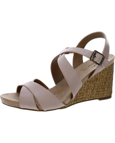 LifeStride Yolanda 2 Faux Suede Strappy Wedge Sandals in Black Lyst