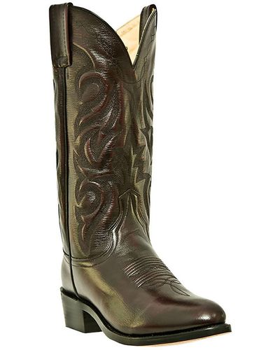 Dan Post Leather Cowboy Mid-calf Boots - Green