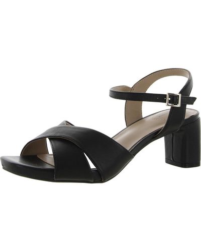 Giani Bernini Zummaa Leather Ankle Strap Heels - Black