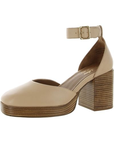 Seychelles Gleaming Leather Closed Toe Ankle Strap - Natural